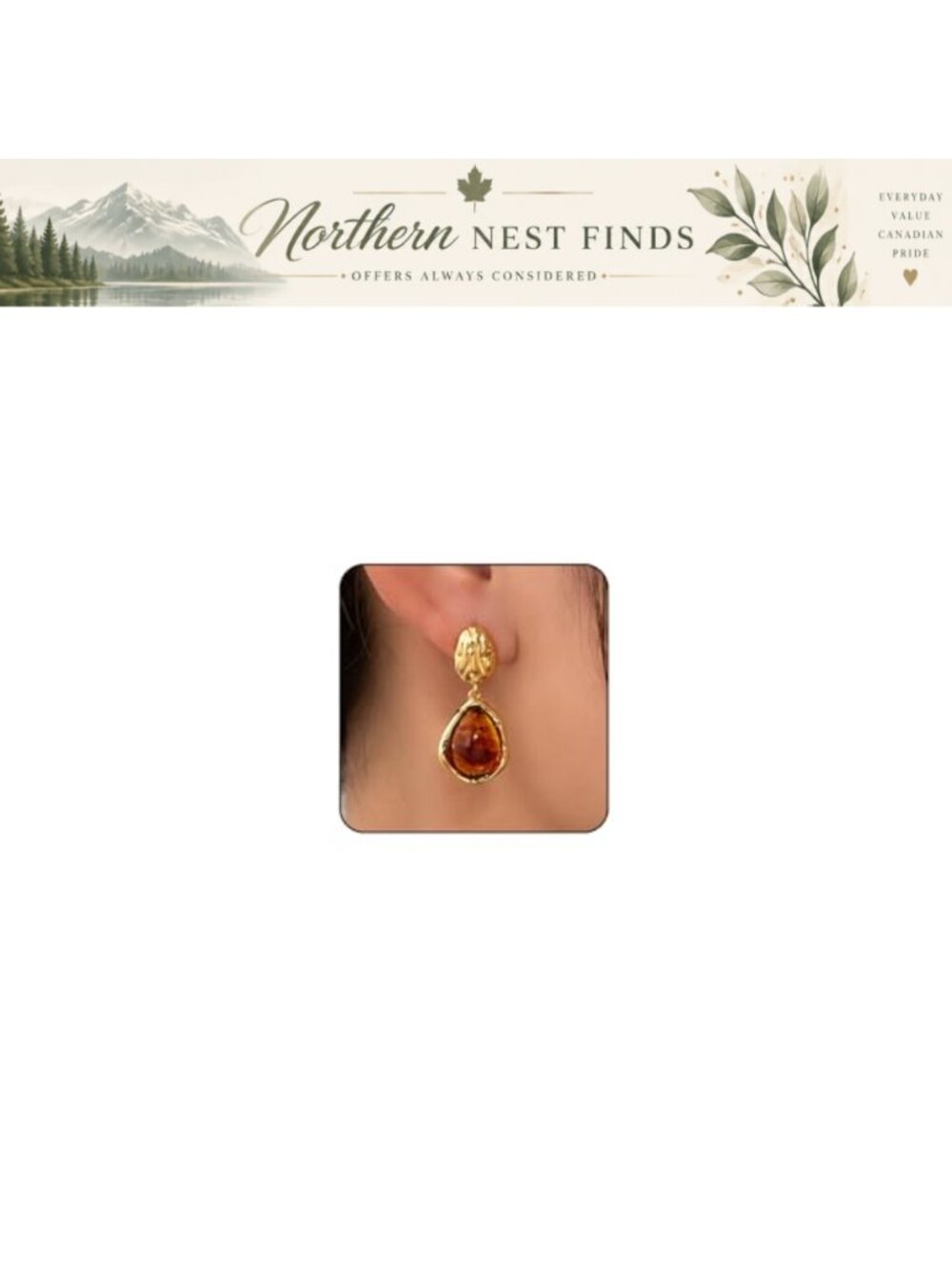 Gold Tone Statement Dangle Earrings with Crystal Drop